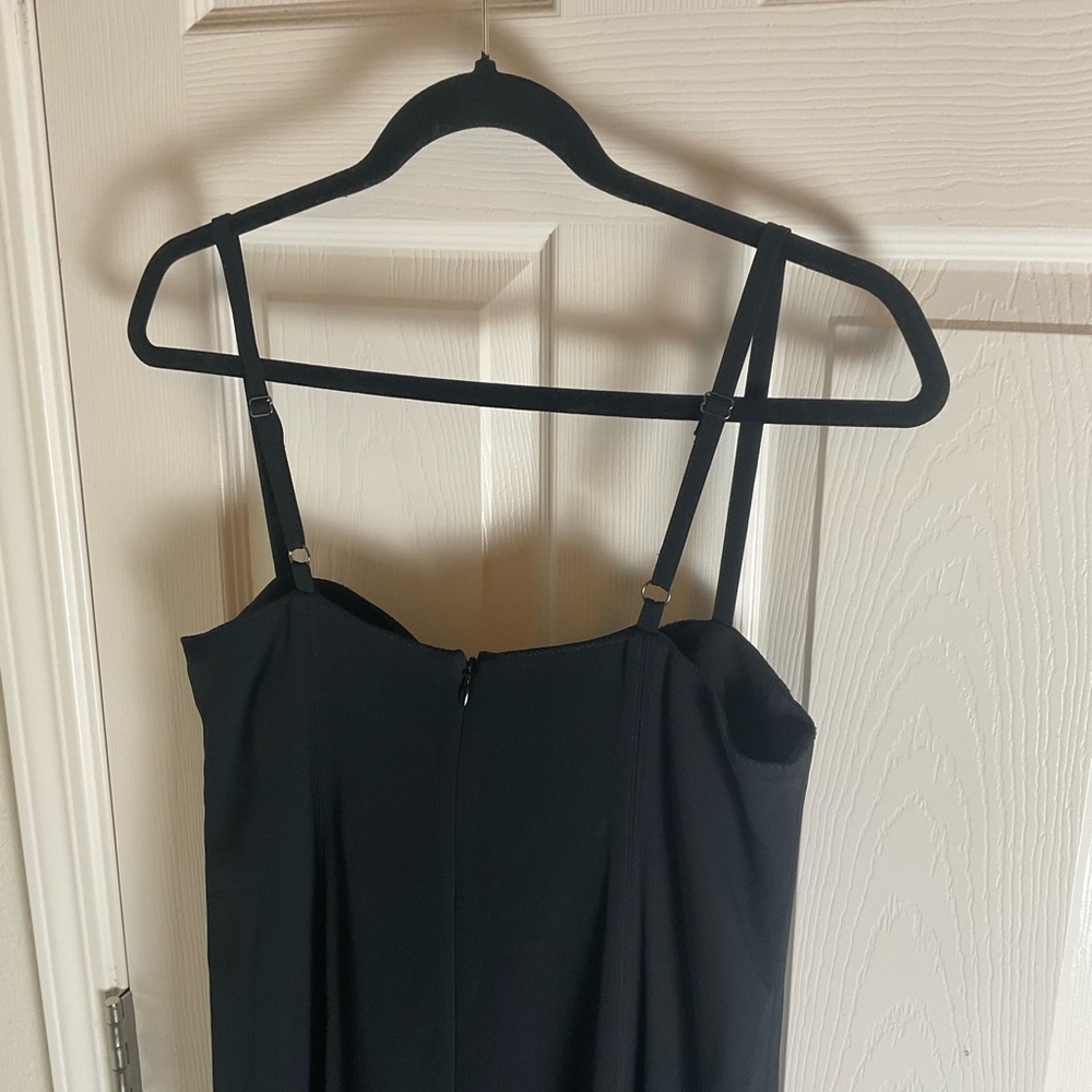 J. Crew Black Midi Slip Dress with Side Slit - Picture 7 of 9